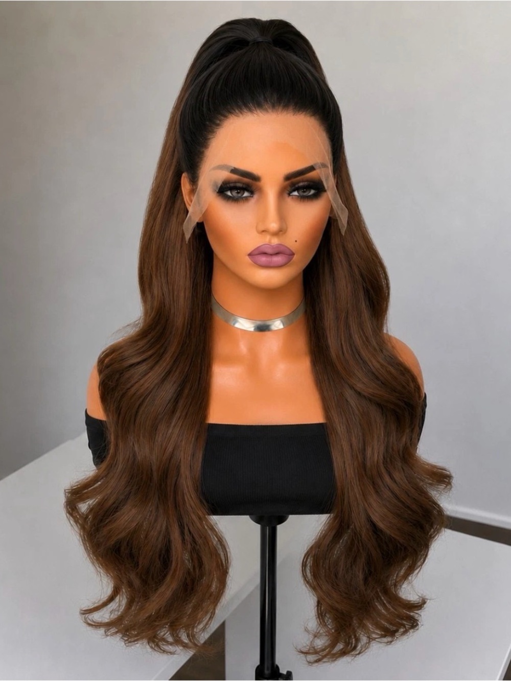 Luxury Heat Resistant Chestnut Brown Long Wig - Women Hair